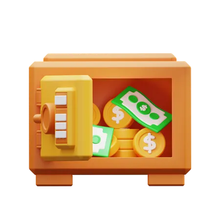 Money Save And Coin  3D Icon