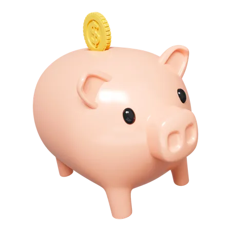 Pig Piggy Bank With Dollar Gold Coins Money Creative Business Concept Safe Finance Investment Financial Services Icon Isolated On White Background 3 D Rendering Illustration 3D Icon