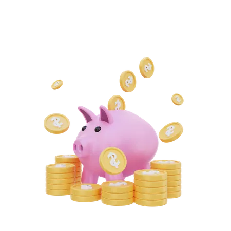 3 D Piggy Bank Investment Concept Illustration 3D Icon