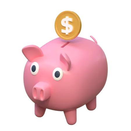 Money Saving In Piggybank Finance Icon 3 D Illustration 3D Icon