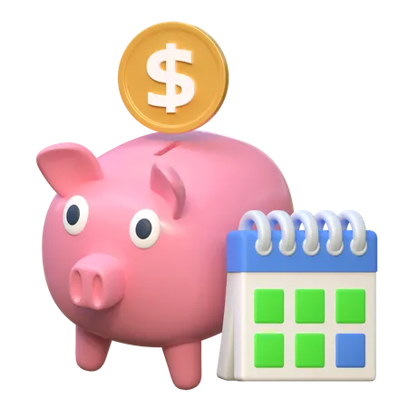 Saving Coin In Piggybank Finance Icon 3 D Illustration 3D Icon