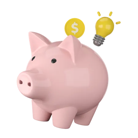 Money Savings Idea  3D Icon
