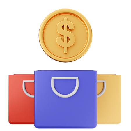 Money Shopping  3D Icon