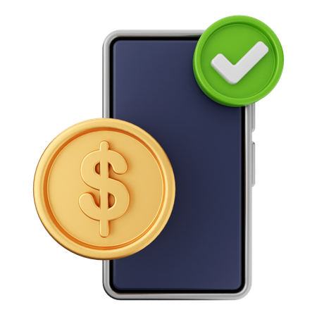 Money Smartphone  3D Icon