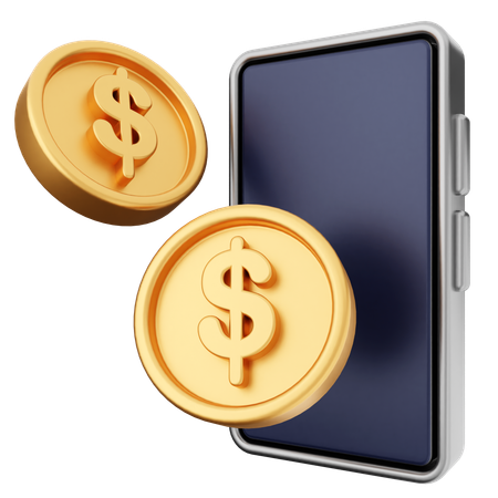 Money Smartphone  3D Icon