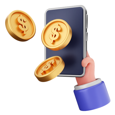 Money Smartphone Finance  3D Icon