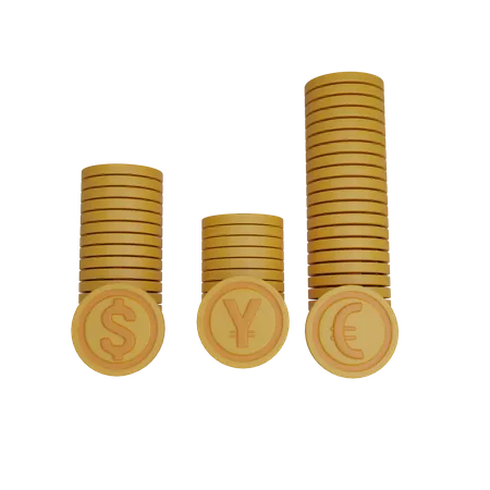 3 D Illustration Rendering Of Financial Icons With Basic Color Theme 3D Icon