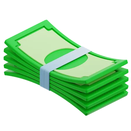 Pack Of Green Paper Currency Set Of 3 D Render Stack Of Cash Money Banknote In 3 D Style Isolated Economy And Finance Concept 3D Icon