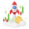 3d money startup illustration