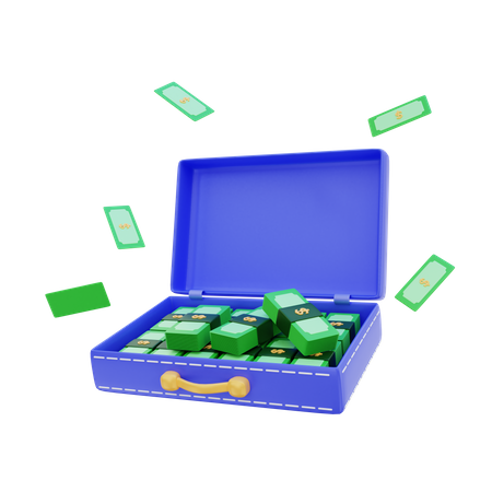 Money Suitcase  3D Icon