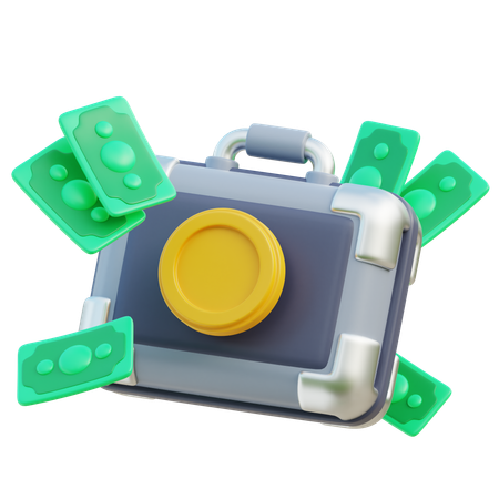 Money Suitcase  3D Icon