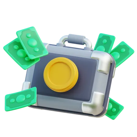 Money Suitcase  3D Icon