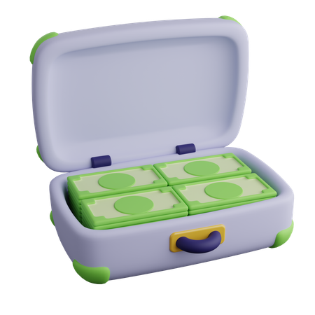 Money Suitcase  3D Icon