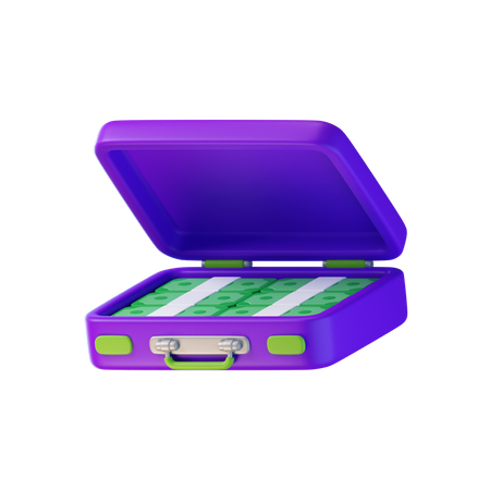 Money Suitcase  3D Icon