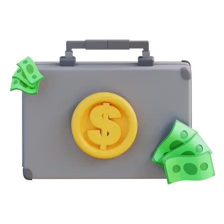 3 D Illustration Of Money Bag Suitcase 3D Icon