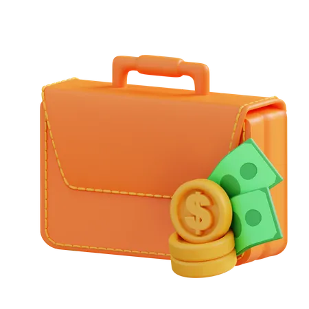 3 D Illustration Suitcase And Money 3D Icon