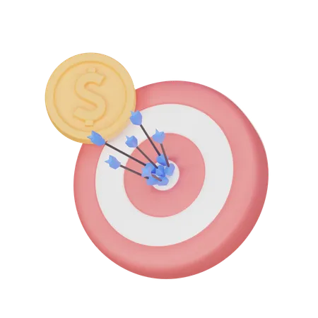 3 D Render Illustrationr Of Financial Target Icon 3D Icon
