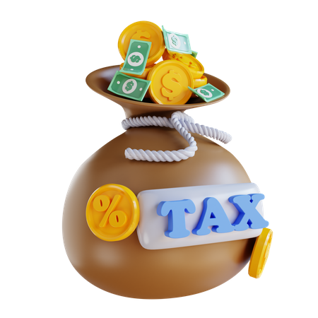 Money Tax Bag  3D Icon