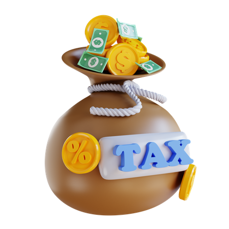 Money Tax Bag 3D Icon