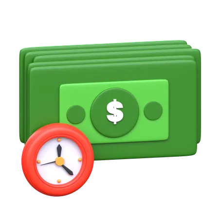 Money Time 3 D Workaholic Icon 3D Icon