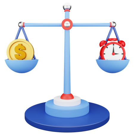 Money Time Balance  3D Icon