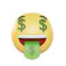 money tongue emoji 3d