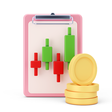 Money Trading Report  3D Icon