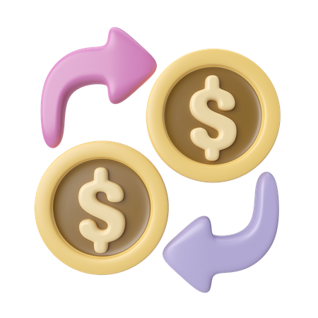 Money Transaction  3D Icon