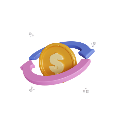 Money Transaction  3D Illustration