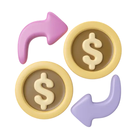 This Is Money Transaction 3 D Render Illustration Icon High Resolution Png File Isolated On Transparent Background Available 3 D Model File Format BLEND OBJ FBX And GLTF 3D Icon
