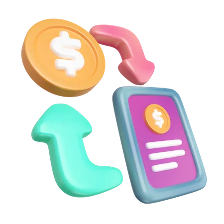 This Is Money Transaction 3 D Render Illustration Icon High Resolution Png File Isolated On Transparent Background Available 3 D Model File Format BLEND OBJ FBX 3D Icon