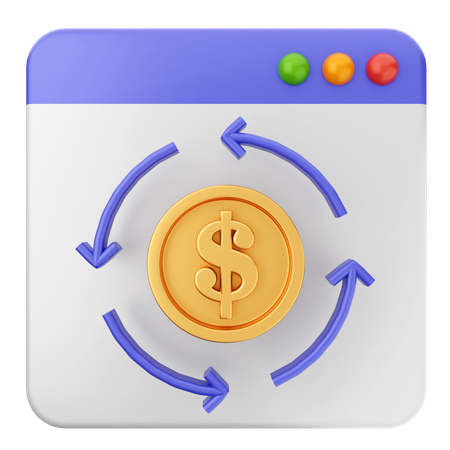 金銭取引ウェブサイト  3D Icon