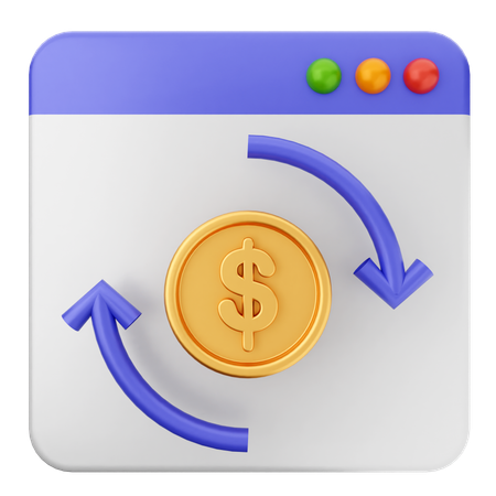金銭取引ウェブサイト  3D Icon