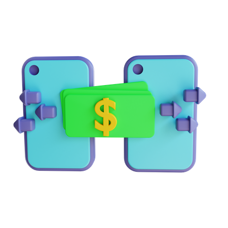 Money transfer  3D Illustration