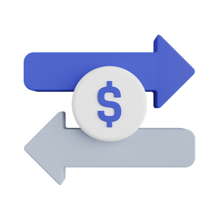 Money Transfer  3D Illustration