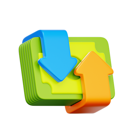 Money Transfer Flow  3D Icon
