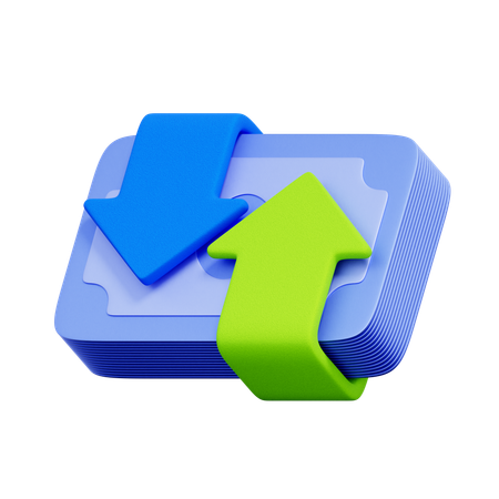 Money Transfer Flow  3D Icon