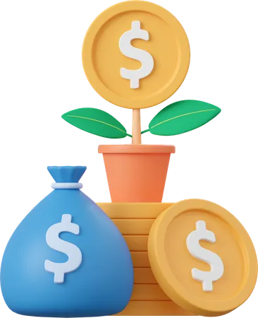 Money Tree 3 D Illustration Of Investment Concept 3D Icon