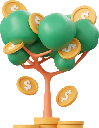 Money Tree 3 D Illustration Of Investment Concept 3D Icon