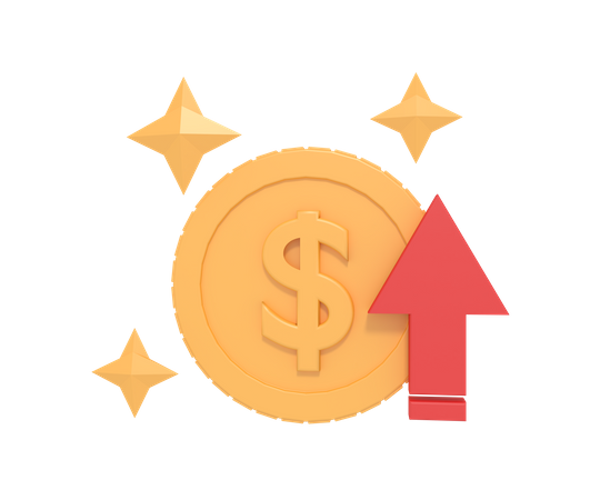 Money Value Up  3D Icon