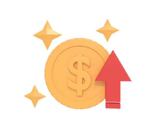 Money Value Up  3D Icon