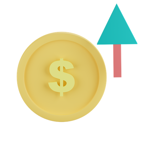 Money Value Up 3D Icon