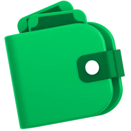 3 D Icon Of A Wallet With Money Bills Inside 3D Icon