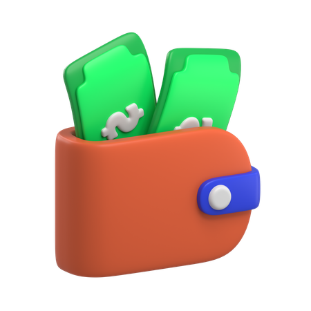 お金の財布  3D Icon