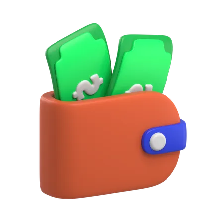 お金の財布  3D Icon