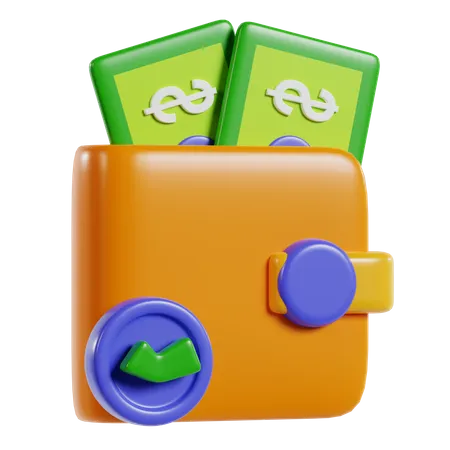 Money Filled Wallet Icon Illustration 3 D Rendering 3D Icon