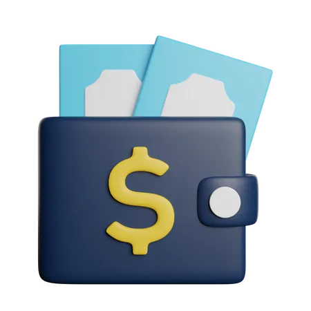 Wallet Money Cash 3D Icon