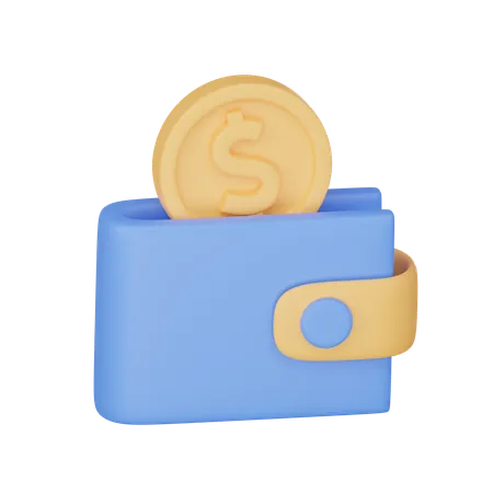3 D Render Illustration Of Coin Wallet Icon 3D Icon