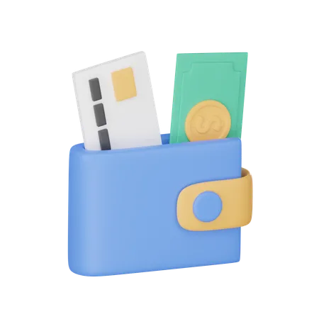 3 D Illustration Of Cash Wallet Icon 3D Icon