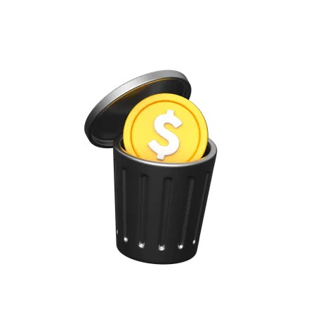 Money Waste Depicts The Squandering Of Resources Highlighting Frivolous Spending And Inefficient Allocation 3D Icon